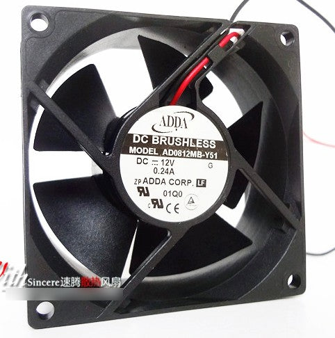 ADDA AD0812MB-Y51 12V 0.24A 2wires Cooling Fan ADDA AD0812MB-Y51 12V 0.24A 2wires Cooling Fan